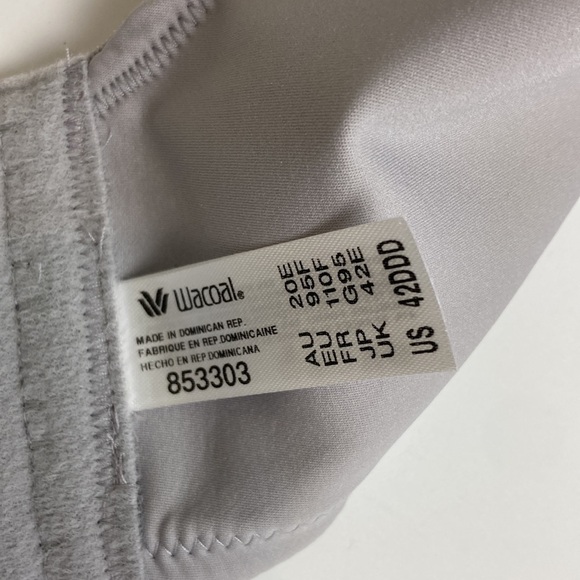 Wacoal NWT Back Appeal T-Shirt Silver Underwire Bra Plus Size Coquette 42DDD 42F - Picture 11 of 13